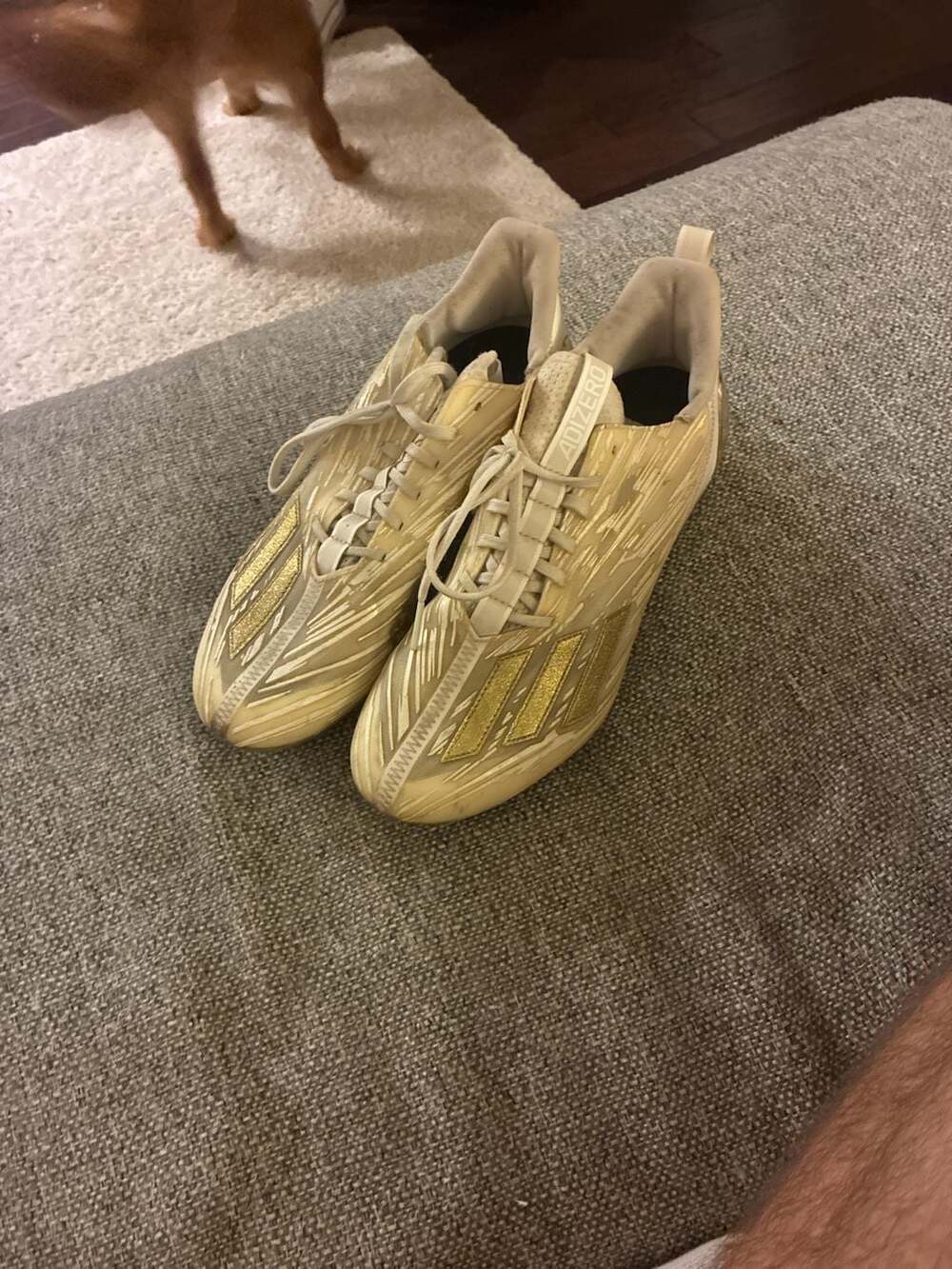 Adidas Adizero 12.0 Football Cleats Size 11 Metallic Gold White GX5122